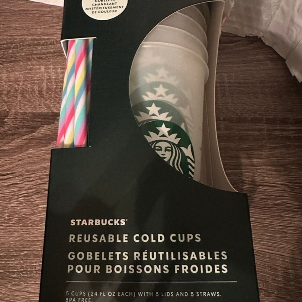 Starbucks Mystery Color Changing‎ Reusable 5 Pack Cups cold tumbler